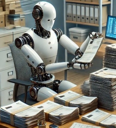 A robot distributing letters